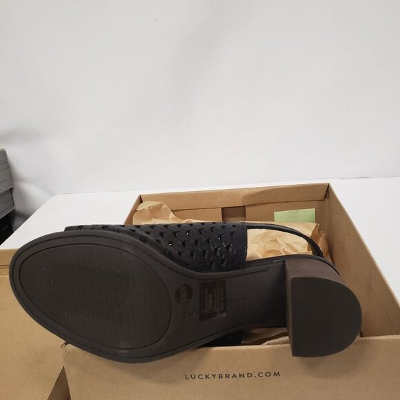 Lucky Brand Womens Verazino Woven Open Toe Slingback Sandals in Black - Size 5.5 - Picture 8 of 8